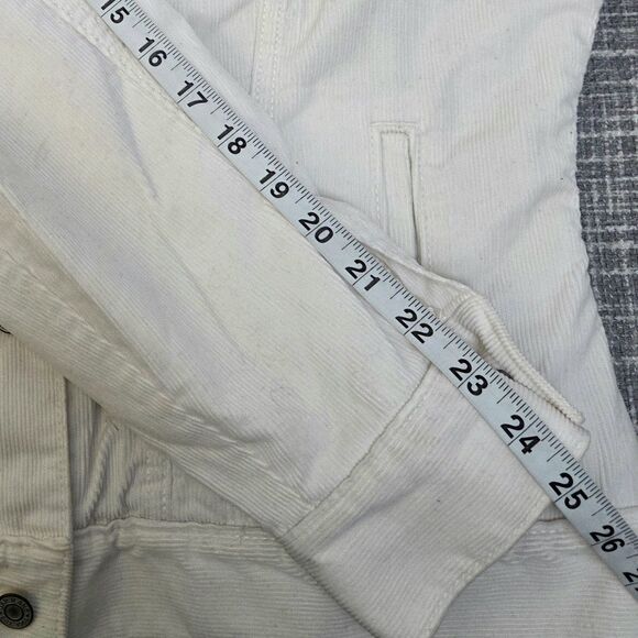 Y2K GAP Corduroy Sherpa Lined Trucker Jacket Women's L/XL Cream/Ivory - Picture 7 of 13